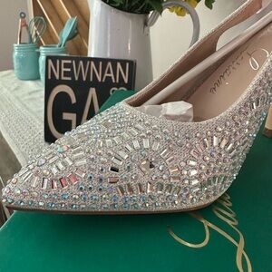 Lauren Lorraine Silver Embellished Heels